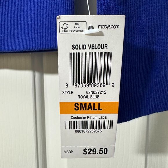 Jenni By Jennifer Moore Royal Blue Solid Velour Hooded Full Zip Sweater Jacket S - Picture 14 of 14